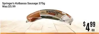 Nations Fresh Foods Springer's Kolbassa Sausage offer