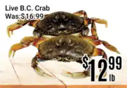 Nations Fresh Foods Live B.C. Crab offer