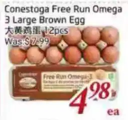 Tone Tai Supermarket Conestoga Free Run Omega 3 Large Brown Egg offer