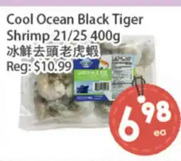 Fresh Palace Supermarket Cool Ocean Black Tiger Shrimp 21/25 offer