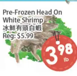 Fresh Palace Supermarket Pre-Frozen Head On White Shrimp offer