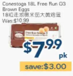 Oceans Fresh Food Market Conestoga 18L Free Run O3 Brown Eggs offer