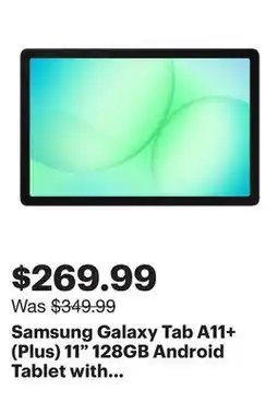 Best Buy Samsung Galaxy Tab A11+ (Plus) 11 128GB Android Tablet with MediaTek MT8775 Processor - Silver offer