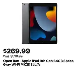 Best Buy Open Box - Apple iPad 9th Gen 64GB Space Gray Wi-Fi MK2K3LL/A offer