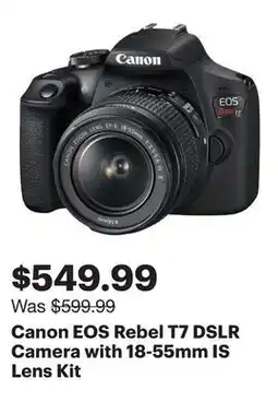Best Buy Canon EOS Rebel T7 DSLR Camera with 18-55mm IS Lens Kit offer