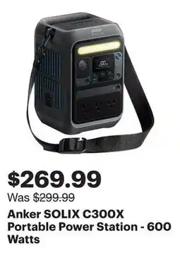 Best Buy Anker SOLIX C300X Portable Power Station - 600 Watts offer