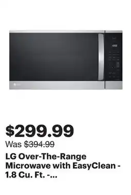 Best Buy LG Over-The-Range Microwave with EasyClean - 1.8 Cu. Ft. - Stainless Steel offer
