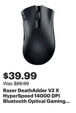 Best Buy Razer DeathAdder V2 X HyperSpeed 14000 DPI Bluetooth Optical Gaming Mouse - Black - Only at Best Buy offer