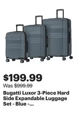 Best Buy Bugatti Luxor 3-Piece Hard Side Expandable Luggage Set - Blue - Only at Best Buy offer