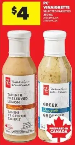 Real Canadian Superstore Pc vinaigrette offer