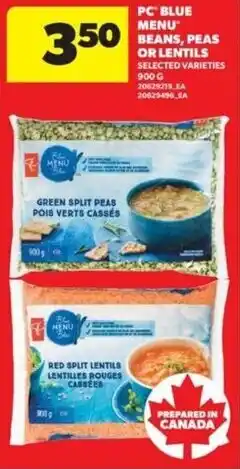 Real Canadian Superstore Pc blue menu beans, peas or lentils offer