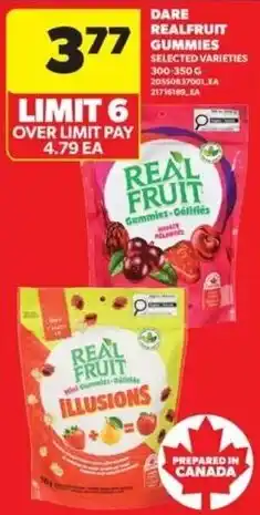 Real Canadian Superstore Dare realfruit gummies offer