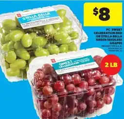 Real Canadian Superstore Pc sweet celebration red or stella bella green seedless grapes offer