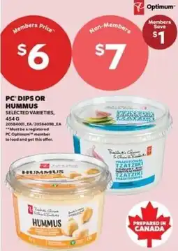 Real Canadian Superstore Pc dips or hummus offer