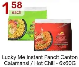 Lucky Supermarket Lucky Me Instant Pancit Canton Calamansi / Hot Chili offer