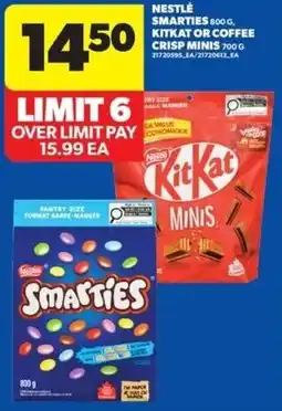 Real Canadian Superstore Nestlé smarties, kitkat or coffee crisp minis offer