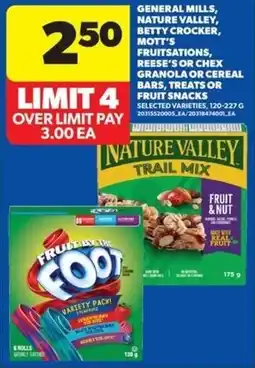 Real Canadian Superstore General mills, nature valley, betty crocker, mott's fruitsations, reese's or chex granola or cereal bars offer