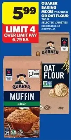 Real Canadian Superstore Quaker baking mixes or oat flour offer