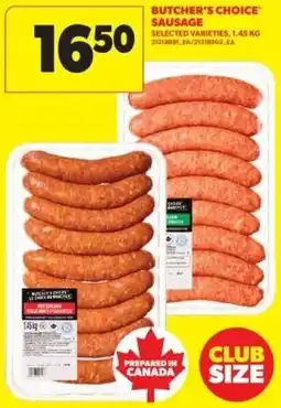 Real Canadian Superstore Butcher's choice sausage offer