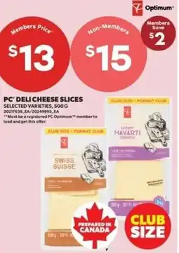 Real Canadian Superstore Pc deli cheese slices offer