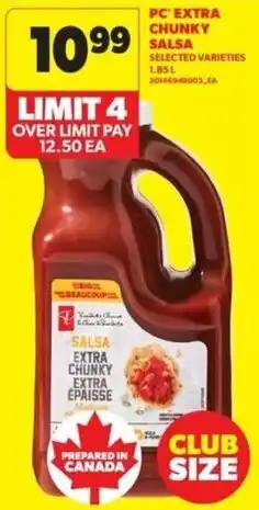 Real Canadian Superstore Pc extra chunky salsa offer