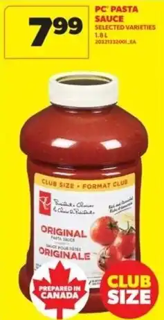 Real Canadian Superstore Pc pasta sauce offer