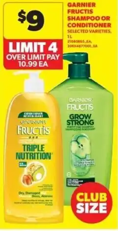 Real Canadian Superstore Garnier fructis shampoo or conditioner offer