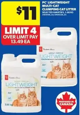Real Canadian Superstore Pc lightweight multi-cat clumping cat litter offer