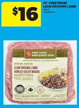 Real Canadian Superstore Pc free from lean ground lamb offer