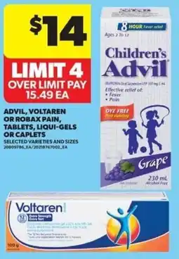 Real Canadian Superstore Advil, voltaren or robax pain, tablets, liqui-gels or caplets offer