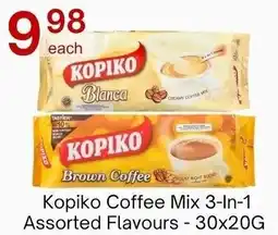 Lucky Supermarket Kopiko Coffee Mix 3-In-1 Assorted Flavours offer
