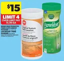 Real Canadian Superstore Benefiber prebiotic fibre supplement powder offer