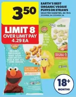 Real Canadian Superstore Earth's best organic veggie puffs or straws offer