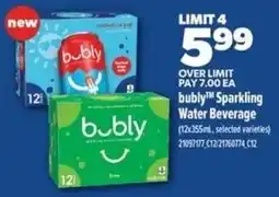 Real Canadian Superstore bubly Sparkling Water Beverage offer
