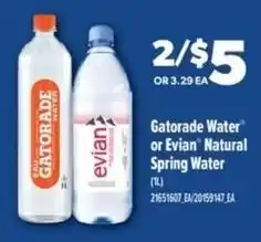 Real Canadian Superstore Gatorade Water or Evian Natural Spring Water offer