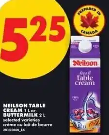 No Frills Neilson table cream or buttermilk offer