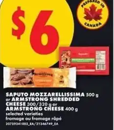 No Frills Saputo mozzarellissima offer