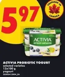 No Frills Activia probiotic yogurt offer