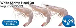 Blue Sky Supermarket White Shrimp Head On offer