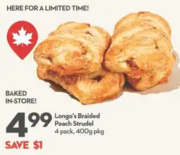 Longo's Longo's Braided Peach Strudel offer