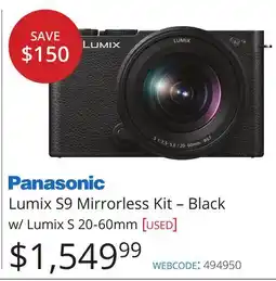 Vistek Panasonic Lumix S9 Mirrorless Kit – Black w/ Lumix S 20-60mm [used] offer