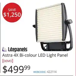 Vistek Litepanels Astra 4X Bi-colour LED Light Panel offer
