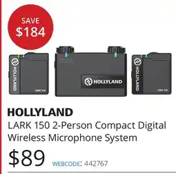 Vistek HOLLYLAND LARK 150 2-Person Compact Digital Wireless Microphone System offer