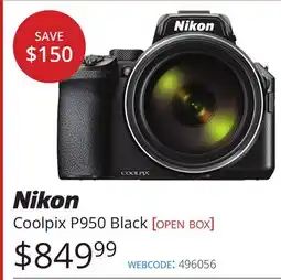 Vistek Nikon Coolpix P950 Black [OPEN BOX] offer