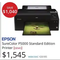 Vistek EPSON SureColor P5000 Standard Edition Printer [DEMO] offer