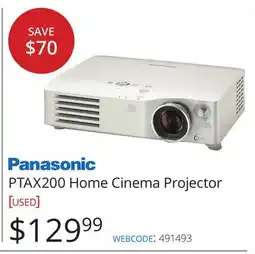 Vistek Panasonic PTAX200 Home Cinema Projector [USED] offer