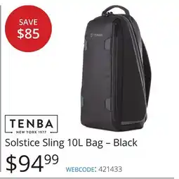 Vistek Solstice Sling 10L Bag - Black offer