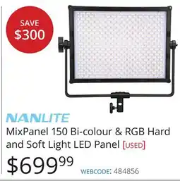 Vistek NANLITE MixPanel 150 Bi-colour & RGB Hard and Soft Light LED Panel [USED] offer