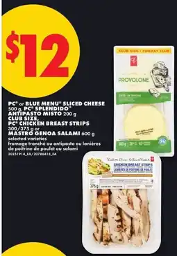 No Frills Pc or blue menu sliced cheese offer