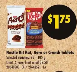No Frills Nestle Kit Kat, Aero or Crunch tablets offer